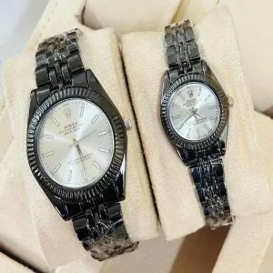 Black New Mens Womens Casual Fashion Cuople Rolex Gold/ si