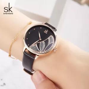 Black Shengke SK Top Brand New Women Watches Dial Fashion Le