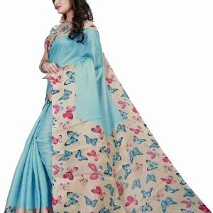 Butterfly Printed Saree with Blouse material
