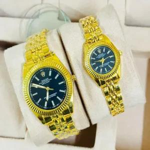 Gold New Mens Womens Casual Fashion Cuople Rolex Gold/ sil