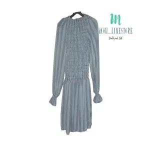 Grey L Women Smocked Pullover Top New Fashion