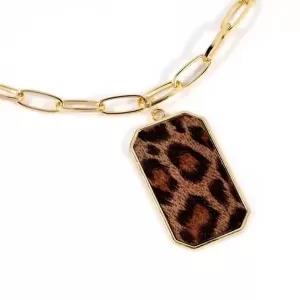 Luxury AYYUFE Women Leopard Print Square Pendant Long Chain