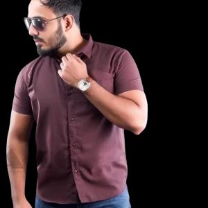 Premium Linen TAAG Short sleeve Shirts - Brown