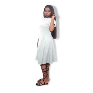 Princess Line Plain Colour Linen Dress Frock Women Girls