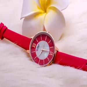 Red CURREN 2022 Ladies Girls Woman Fashionable Leather Strap