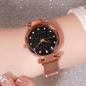 Rose Gold Starry Sky Girls Ladies Curren Fashion Party Black