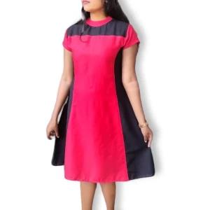 Women Short Sleeve Casual Linen A Line Dress