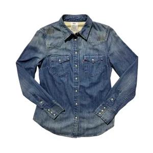 XS/S Blue LEVIS WESTERN DENIM SHIRT WOMENS