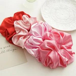 M,Multicolor 4 peices Korean Elegant Oversize Silk Scrunchi