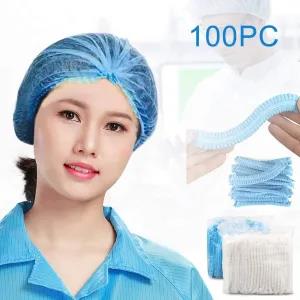 Disposable Blue Strip Cap Non-Woven Dust-Proof