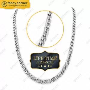 7MM-9MM 60 CM Stainless Steel Albert Silver Chain Mens 24 i