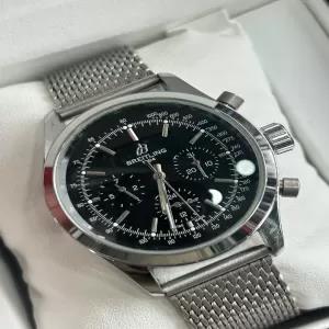 Breitling Automatic Watch Silver Mens Casual