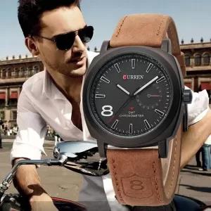 Brown CURREN Denim Casual Elegant Hot Brand Luxury Men Watch