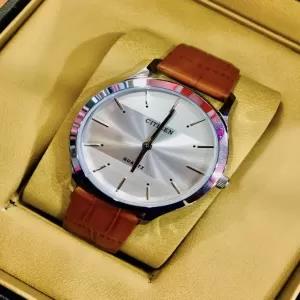 Brown Leather Belt Watch