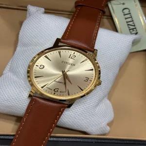 Brown New Mens Boys Casual Lather Citizan Watch