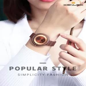 Brown XENLEX Type Ladies Girls Casual Analog Quartz Watch