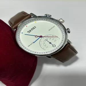 Dark Brown New Skmei Simple Fashion Casual Mens Watch Leath