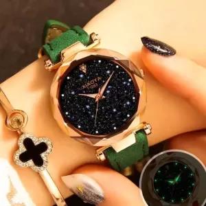 Green Xiaoya Luminous Ladies Starry Sky Fashion Watch Green