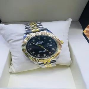 Two Tone Mens Casual Rolex Date Wrist Watch