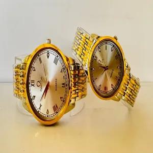 Two Tone Mens Women Casual couple watch