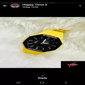 Yellow Mens Sport Watch Waterproof Shock Resistant