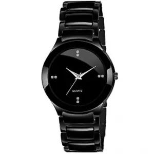 Black Black Girls Woman Ladies Fashion Black Silver Watch