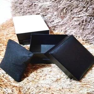 Black Black Watch Box Leather Top