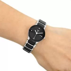 Black Girls Woman Ladies Fashion Black Silver Watch