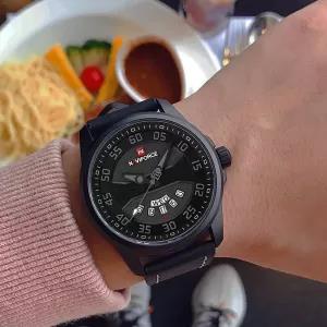 Black NAVIFORCE Date Calendar Black and White Military Cama