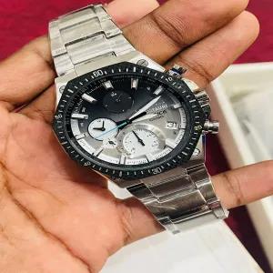 Black New Mens Casual Silver Watch