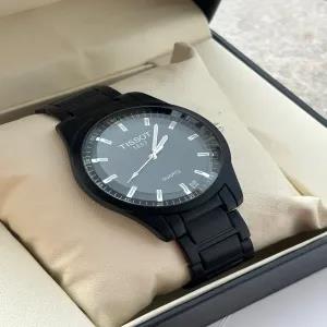 Black New Mens Casual Simple Black Watch