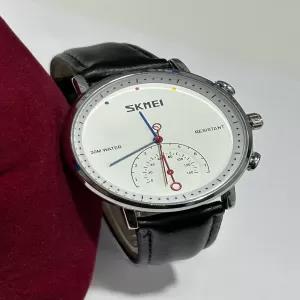 Black New Skmei Simple Fashion Casual Mens Watch Leather St