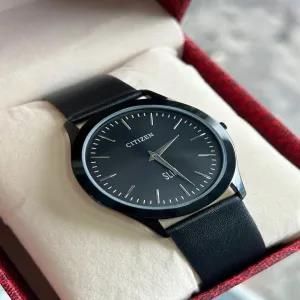 Black Simple Mens Casual Black Citizen Watch
