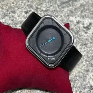 Black Tomi Casual Watch for Men Simple Square Dial Case Men