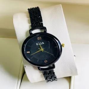 Black Women Fashion Quartz Casual Wrist Watch