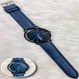 Blue Mens Leather Belt Watch