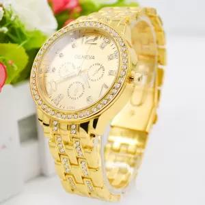 Gold Geneva Ladies Girls Casual Analog Quartz Watch