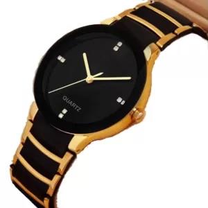 Gold Girls Woman Ladies Fashion Black Silver Watch