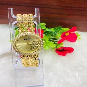 Gold Ladies Steel Watch