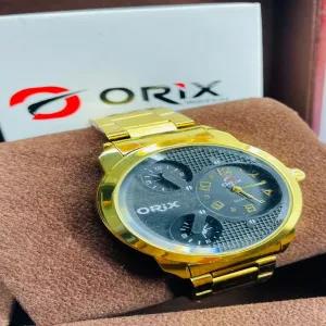 Gold Mens Casual Qrix Watch