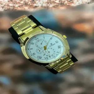 gold Mens Watches Luxury Watch Analog Quartz Movement Wrist