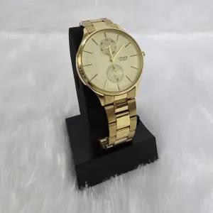 Gold New Mens And Boys Casual Chronograph Citizen Gold Watc