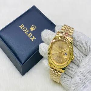 Gold New Mens And Boys Casual Rolex Silver/Gold/Two Tone Wa