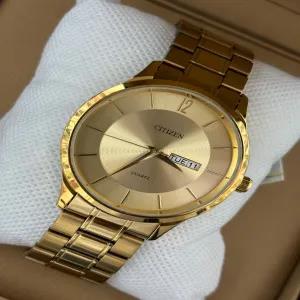 Gold New Mens Boys Casual Citizan Watch
