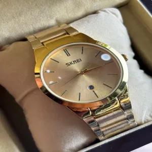 Gold New Mens Casual Fashion Gold Skmei Watch