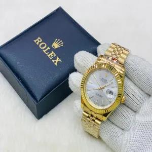Gold New Mens Fashion Two Tone/Silver/Gold Rolex Watch
