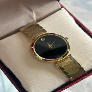 Gold Simple Mens Boys Casual Movado Wristwatches