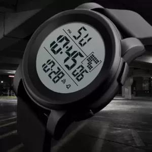 Mens Sports Electronic Watch Waterproof Round LED Dial Bra