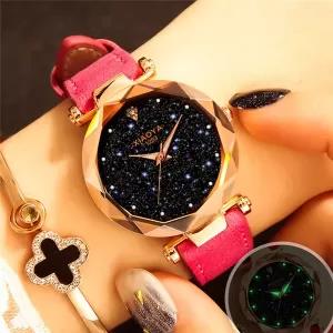 Pink Xiaoya Luminous Ladies Starry Sky Fashion Watch Pink