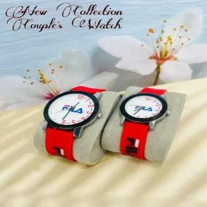 Red Mens Womens Casual Fashion Cuople Watch